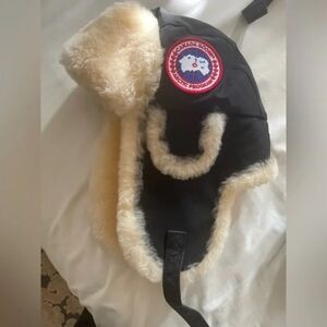 Canada Goose Black Shearling Aviator Hat - S/M
